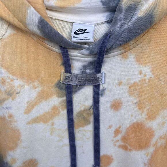 Nike Tie Dye Yellow / Gray White Hoodie Men's XL Nwt - Picture 2 of 7